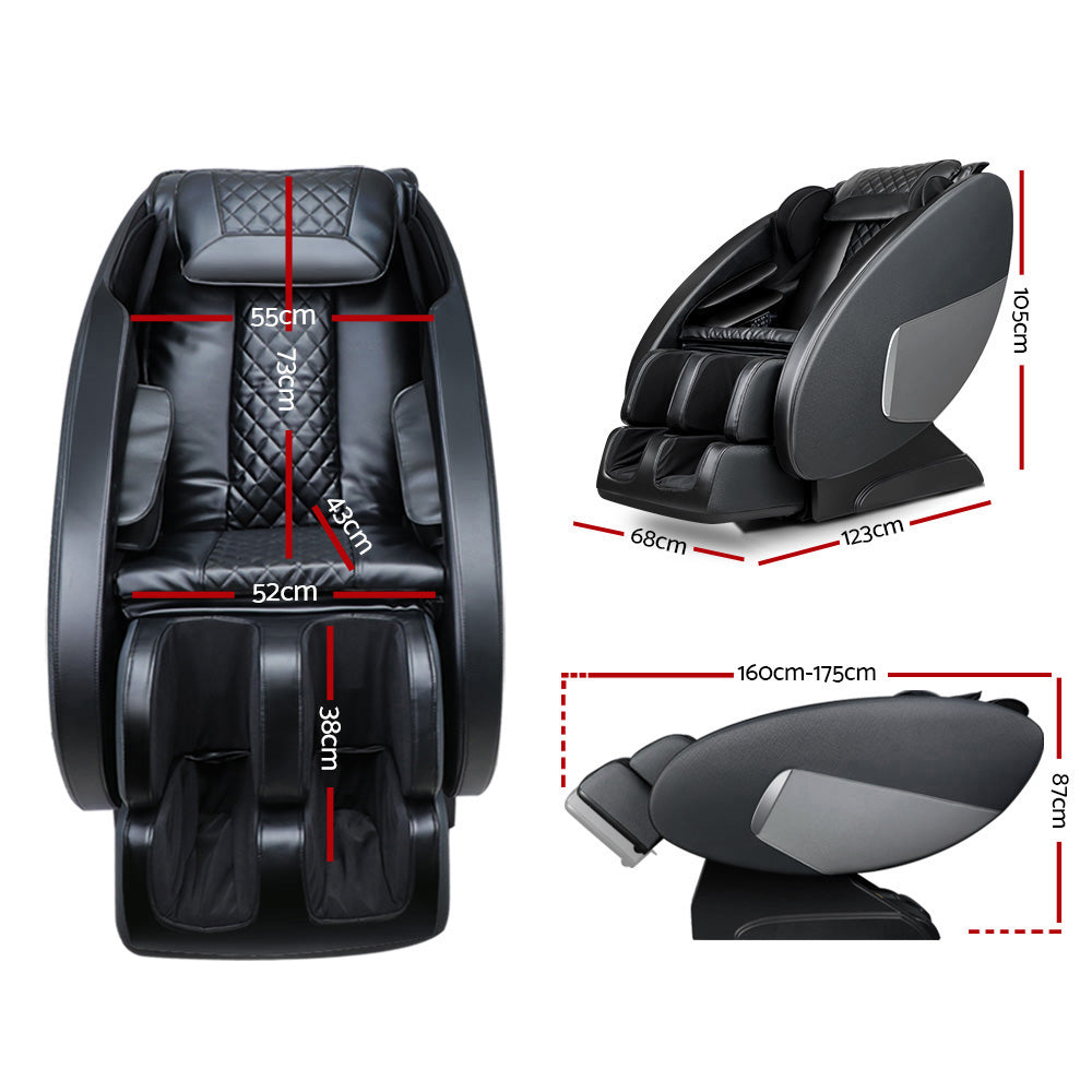 Livemor Massage Chair Electric Recliner Massager Black Ellmue - TRENDZ