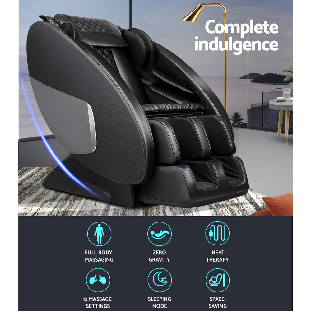 Livemor Massage Chair Electric Recliner Massager Black Ellmue - TRENDZ