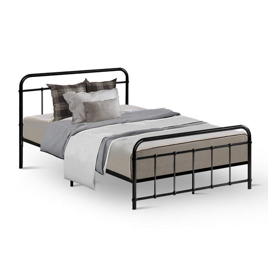 Artiss Bed Frame Metal Bed Frame LEO - King Single(Black) - TRENDZ