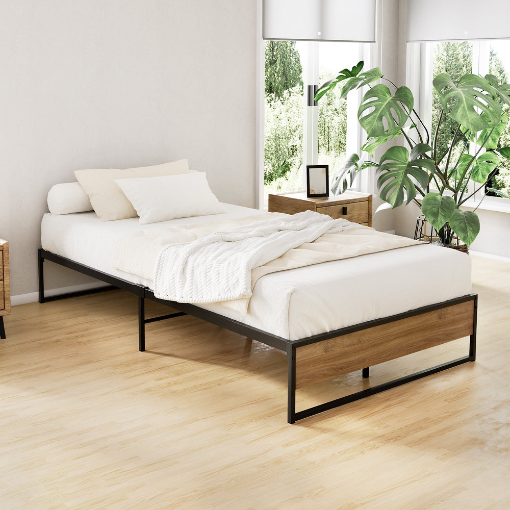 Artiss Bed Frame Metal Bed Frame Bed Base OSLO - King Single - TRENDZ