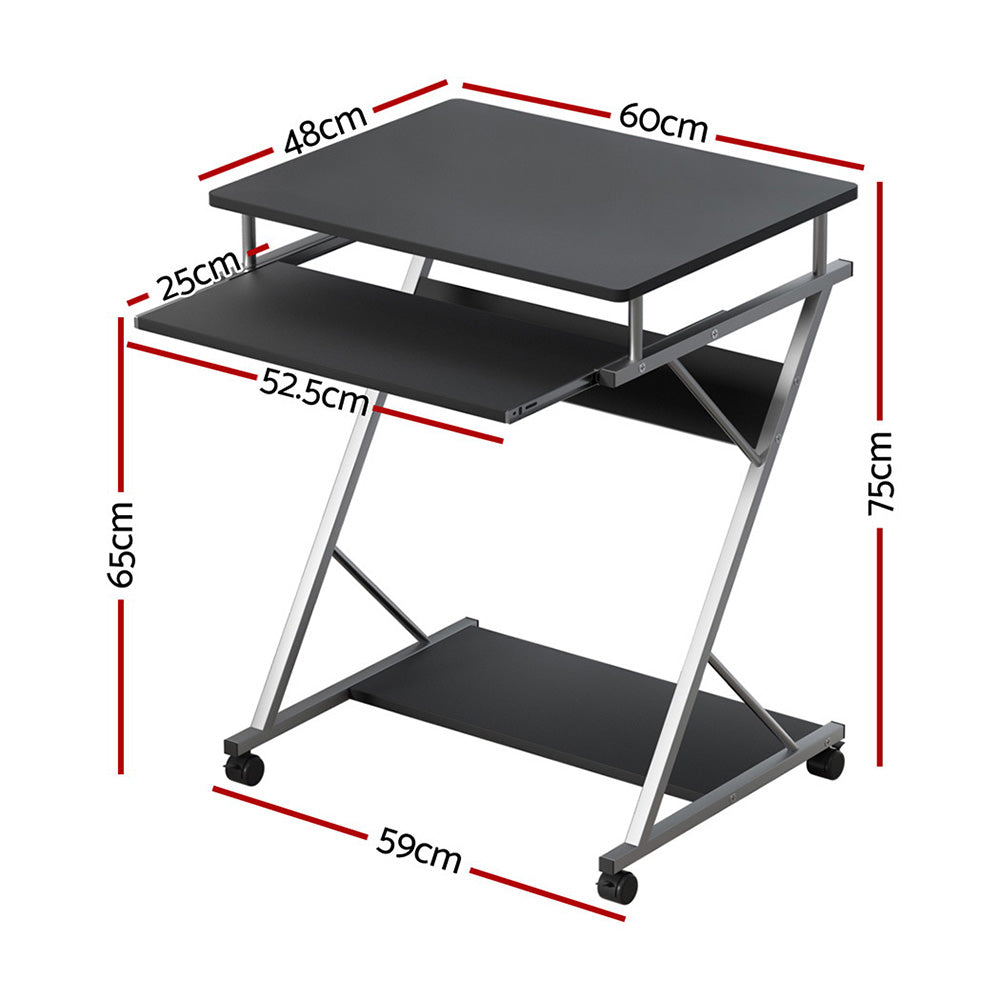 Artiss Computer Desk Keyboard Tray Shelf Black 60CM - TRENDZ