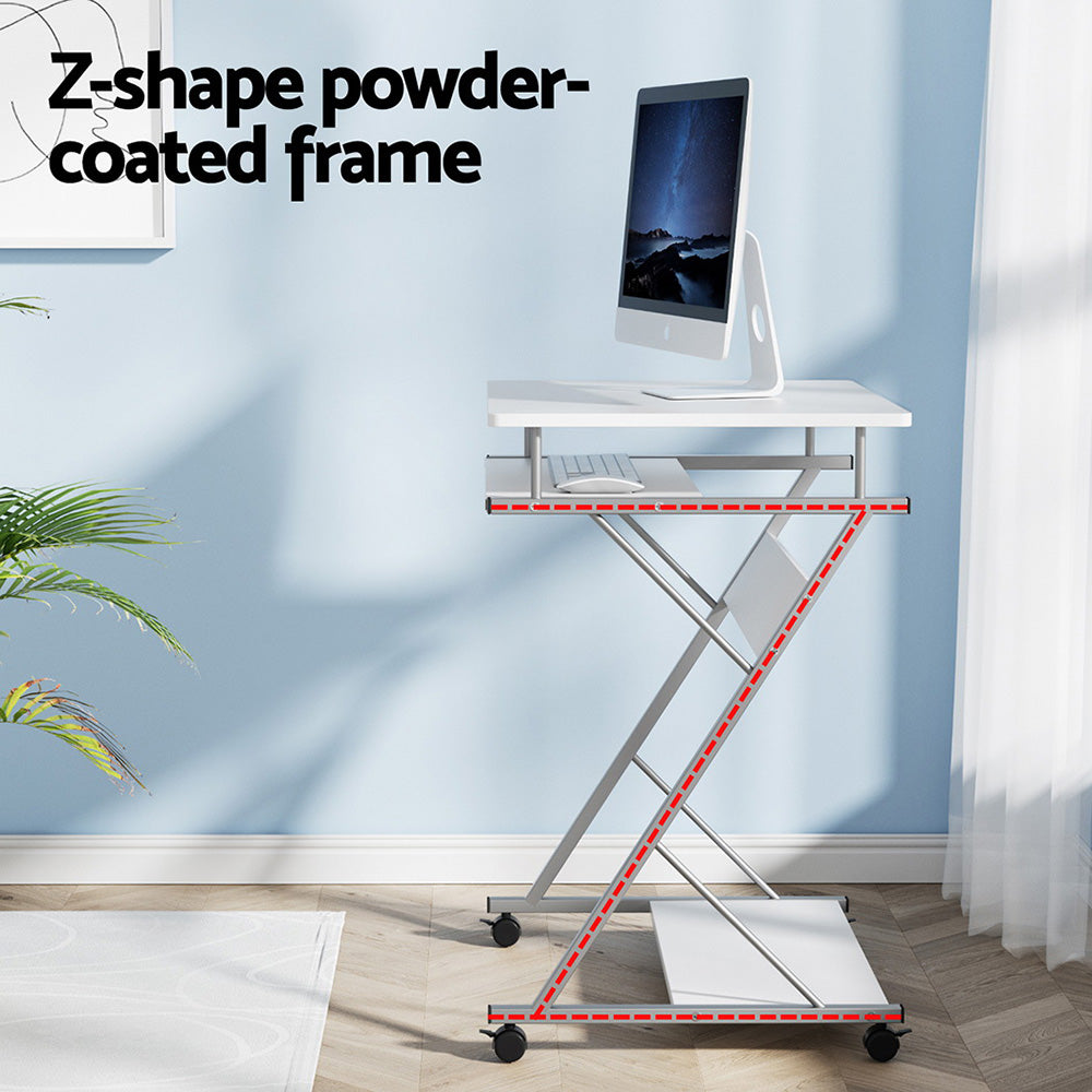 Artiss Computer Desk Keyboard Tray Shelf White 60CM - TRENDZ