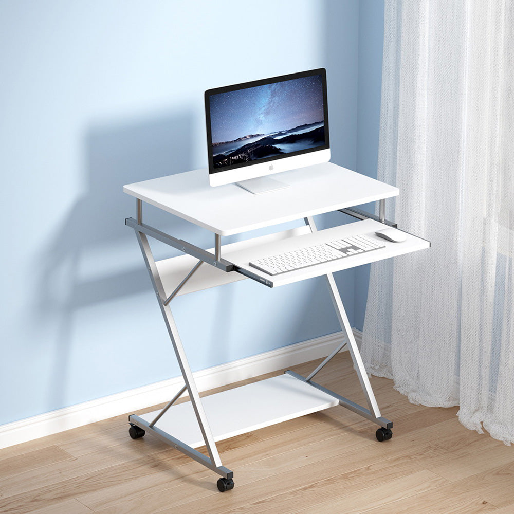 Artiss Computer Desk Keyboard Tray Shelf White 60CM - TRENDZ