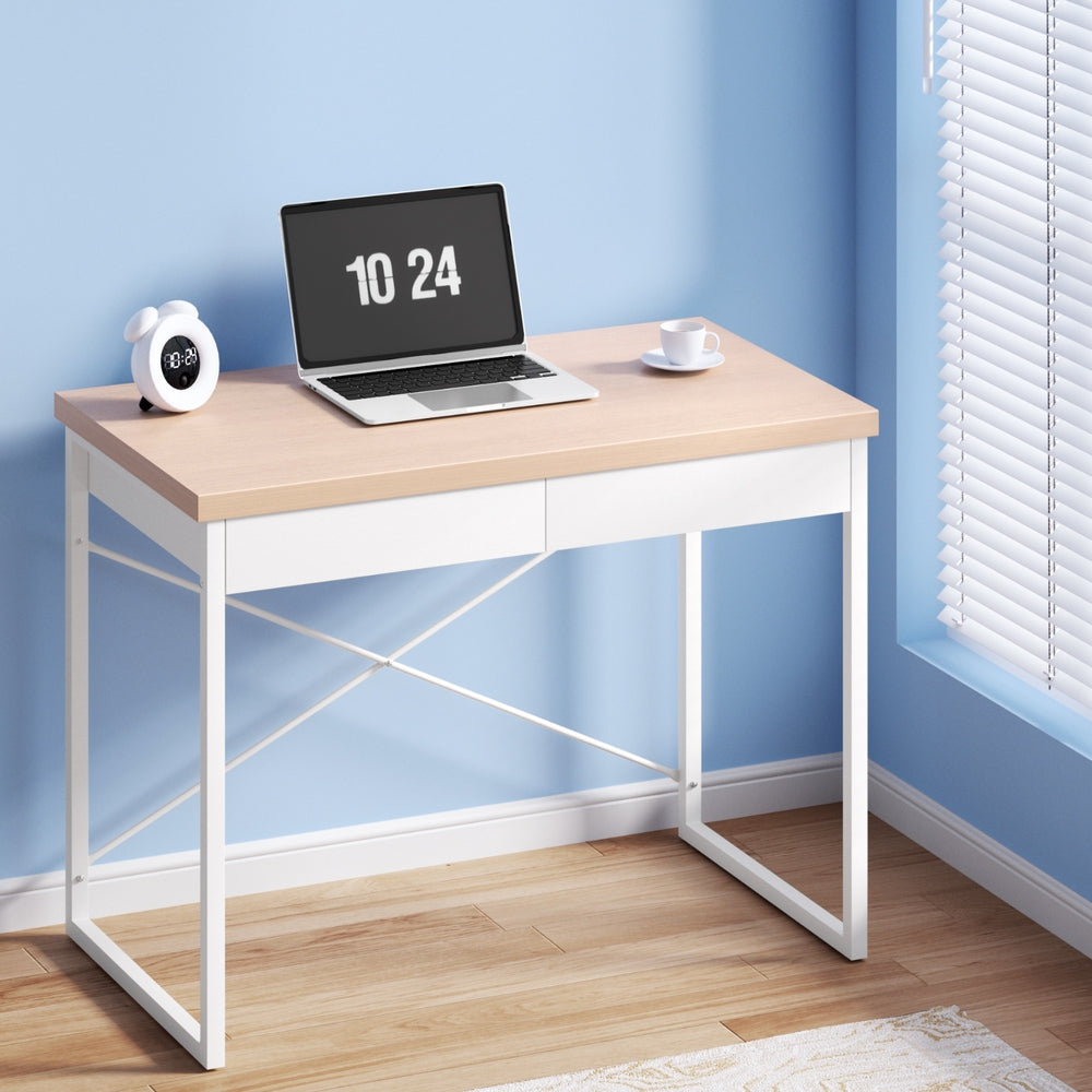Artiss Computer Desk Drawer Storage Oak 100CM - TRENDZ