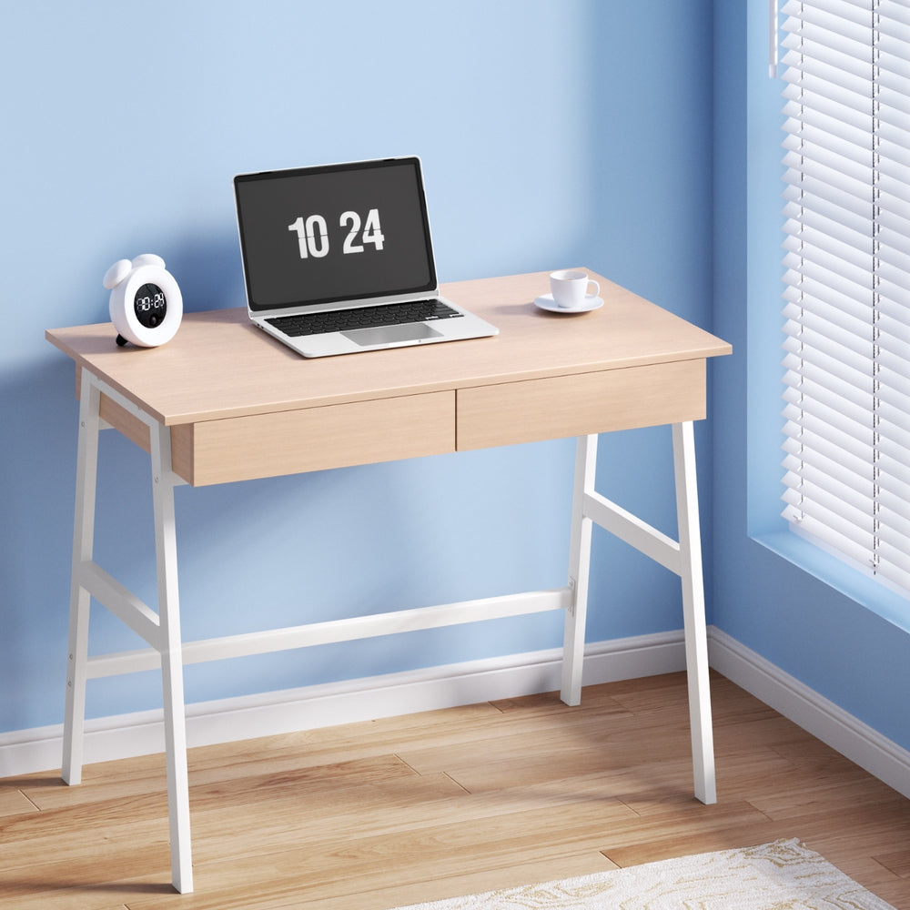 Artiss Computer Desk Drawer Cabinet Oak 100CM - TRENDZ