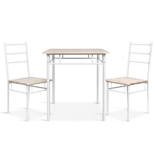 Artiss Dining Table And Chairs 3 Piece Set Oak - TRENDZ