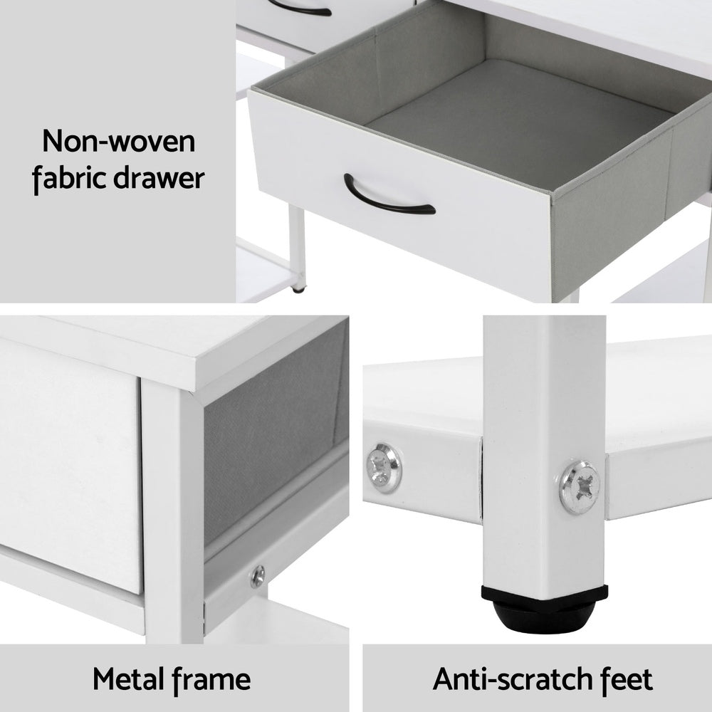 Artiss Computer Desk Drawer Shelves Study Table 120CM White - TRENDZ