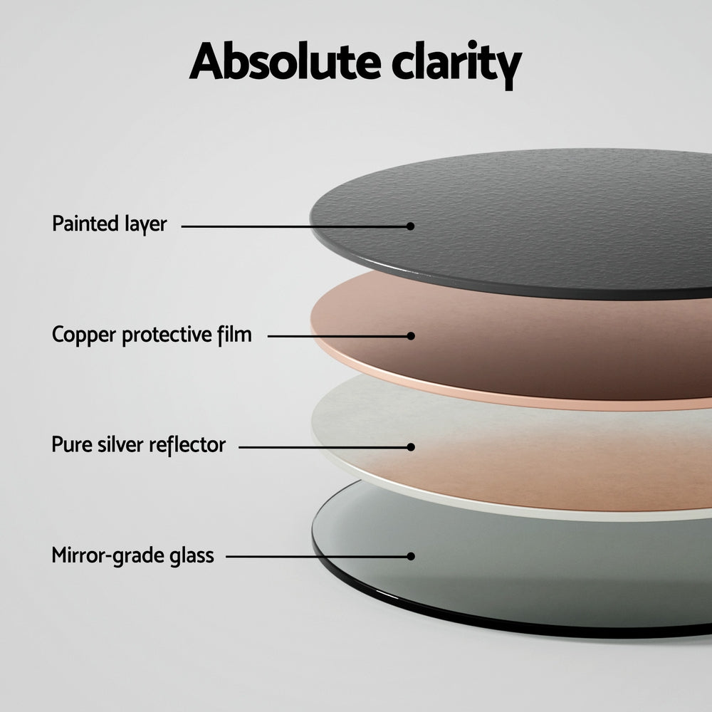 Embellir Wall Mirror Wooden Makeup 80cm - TRENDZ