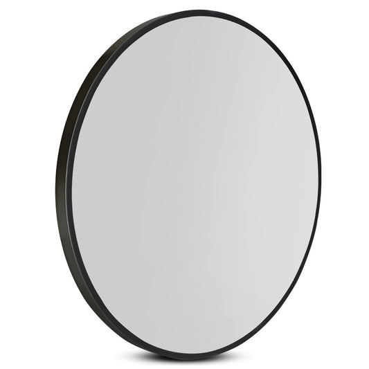 Embellir Wall Mirror Makeup 90cm Home Decor Framed Mirrors Bathroom Round Black - TRENDZ