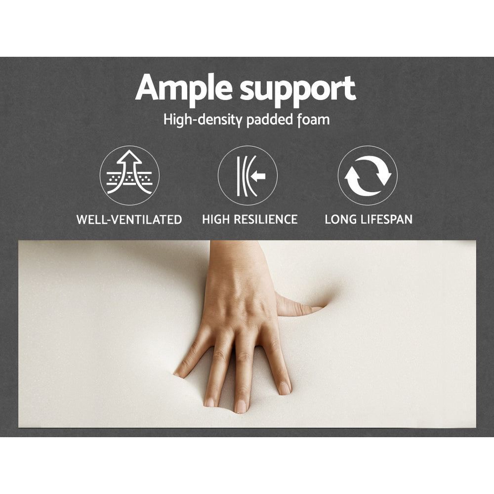 Artiss Wooden Office Chair Fabric Seat Black - TRENDZ