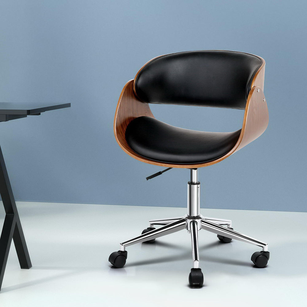 Artiss Wooden Office Chair Black - TRENDZ