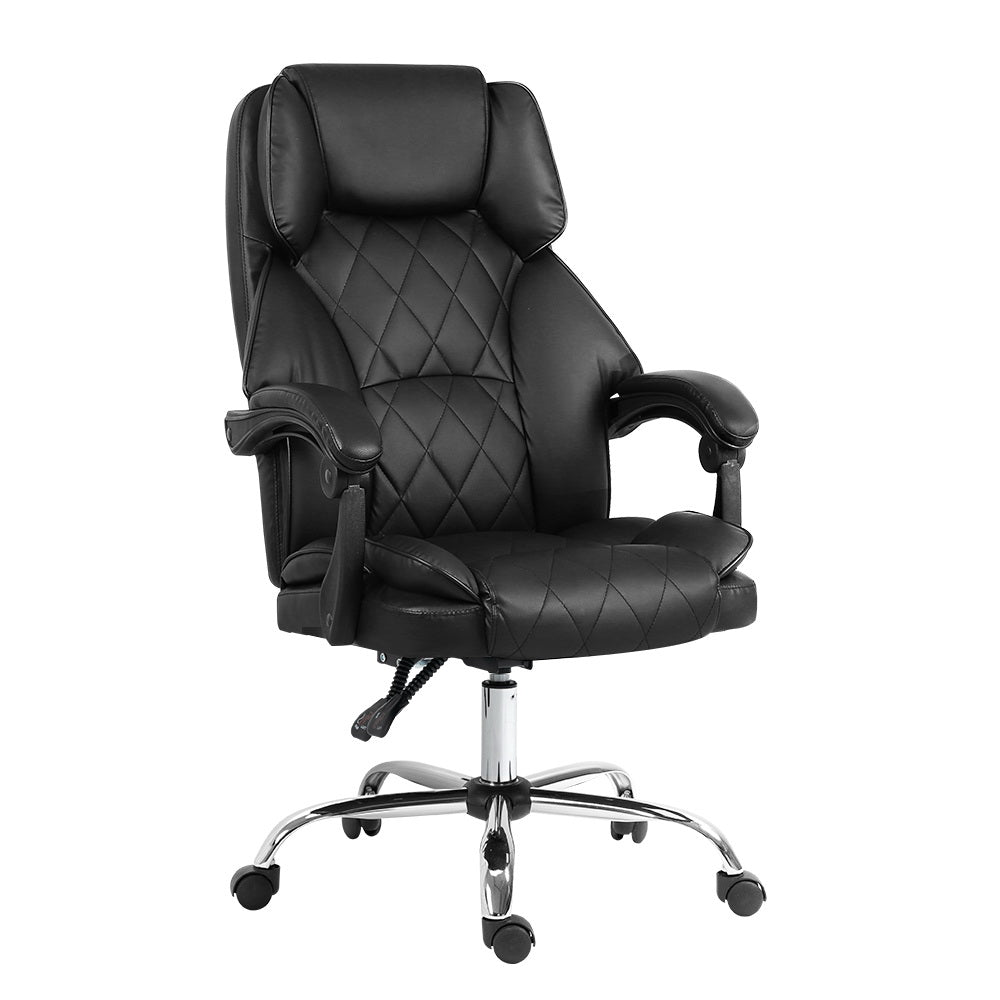 Artiss Executive Office Chair Leather Recliner Black - TRENDZ