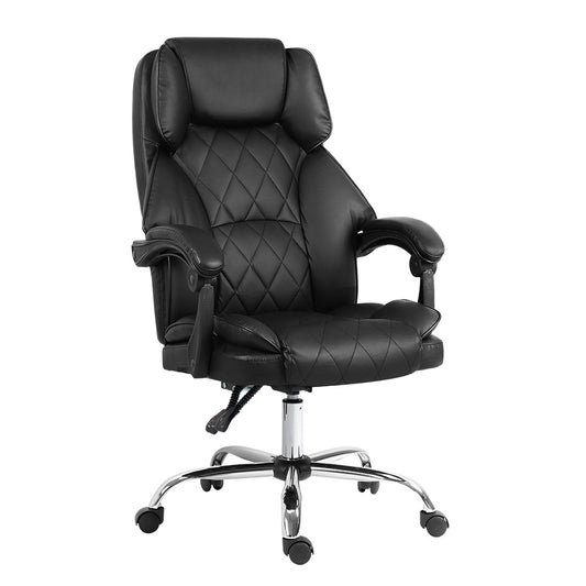 Artiss Executive Office Chair Leather Recliner Black - TRENDZ