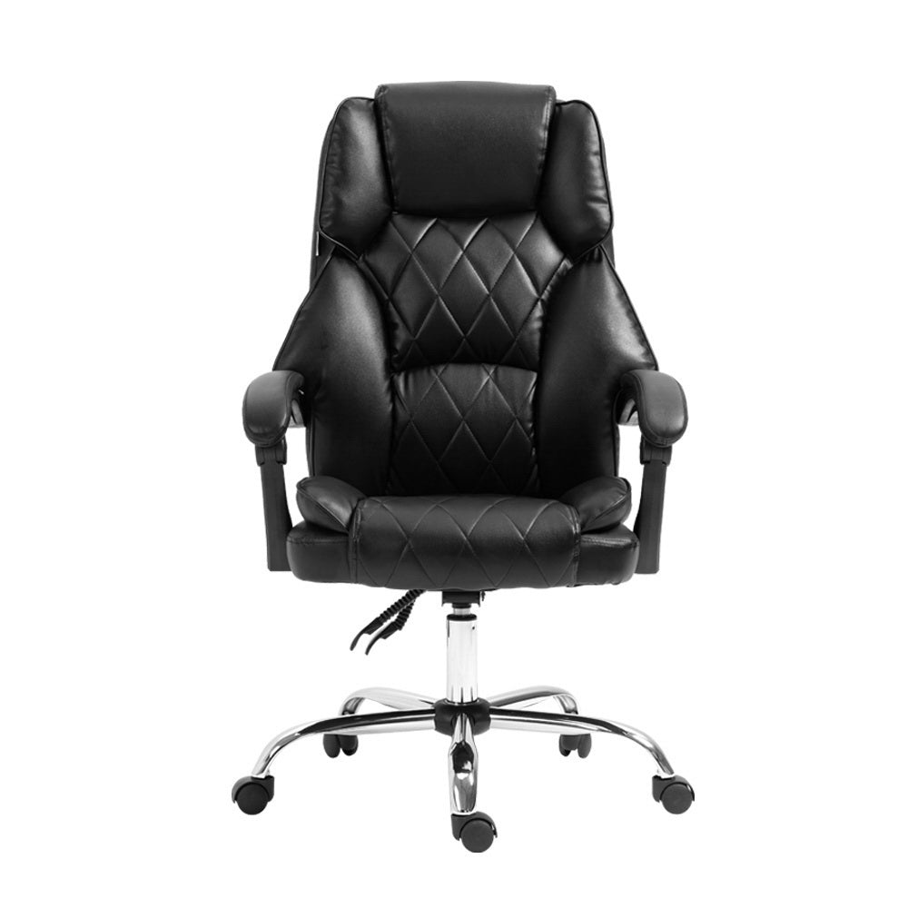 Artiss Executive Office Chair Leather Recliner Black - TRENDZ