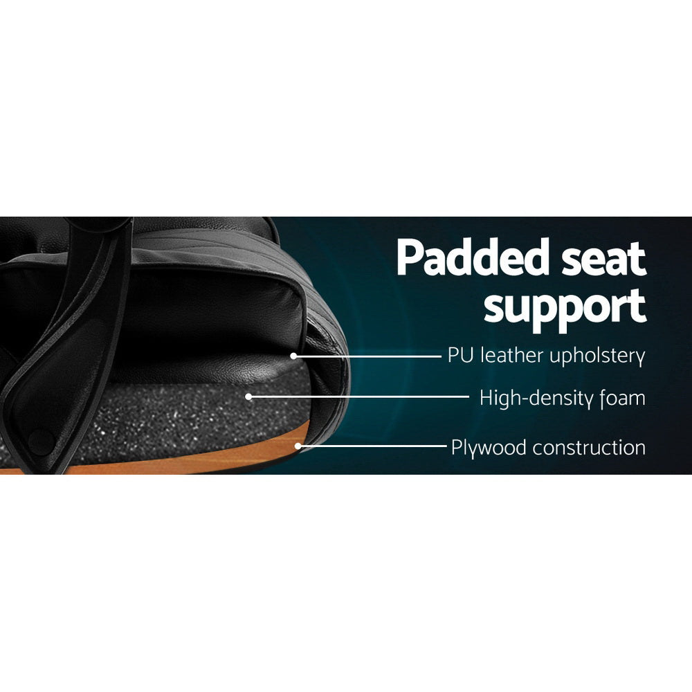 Artiss Executive Office Chair Leather Recliner Black - TRENDZ