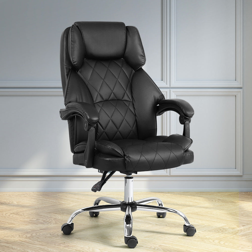 Artiss Executive Office Chair Leather Recliner Black - TRENDZ