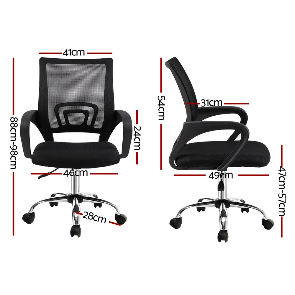 Artiss Mesh Office Chair Mid Back Black - TRENDZ