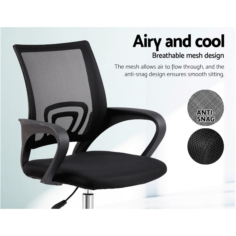 Artiss Mesh Office Chair Mid Back Black - TRENDZ