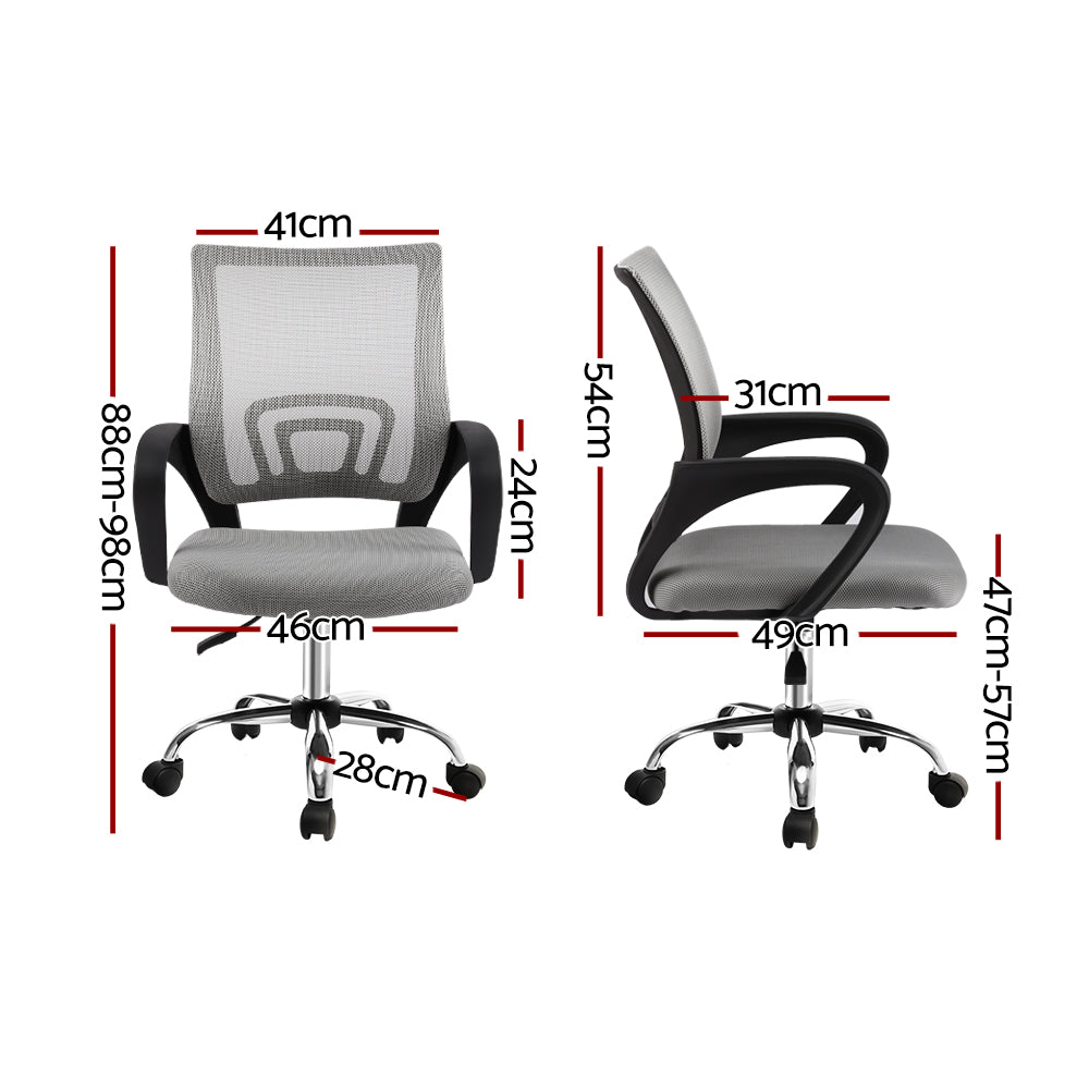 Artiss Mesh Office Chair Mid Back Grey - TRENDZ