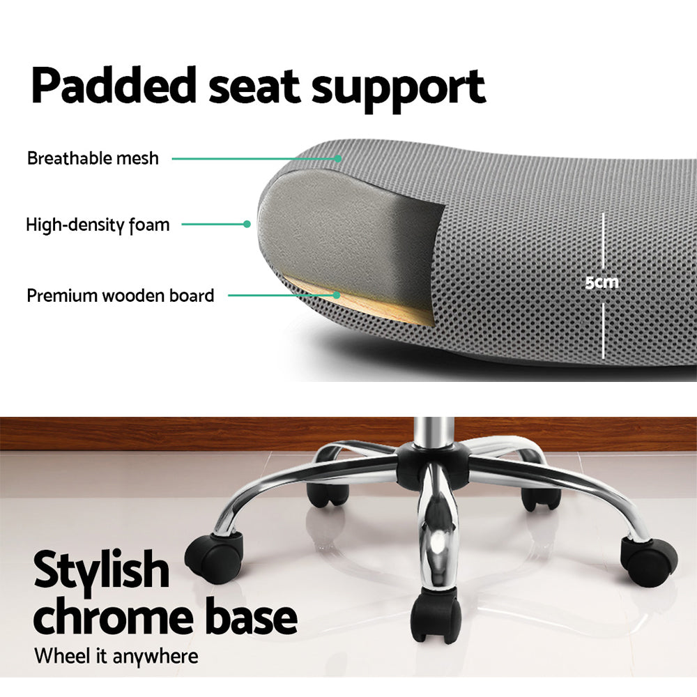 Artiss Mesh Office Chair Mid Back Grey - TRENDZ