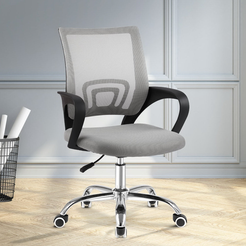 Artiss Mesh Office Chair Mid Back Grey - TRENDZ