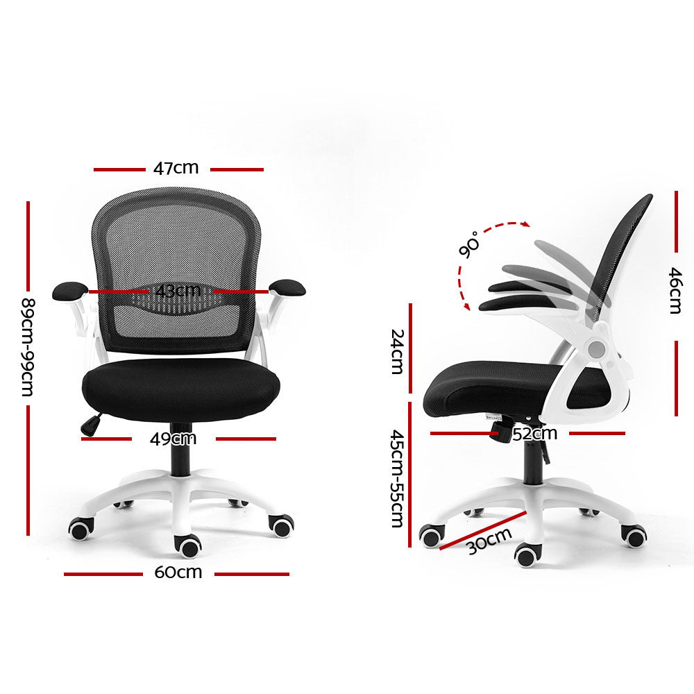 Artiss Mesh Office Chair Mid Back Black - TRENDZ