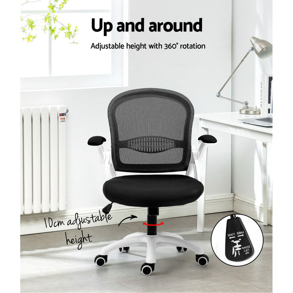 Artiss Mesh Office Chair Mid Back Black - TRENDZ