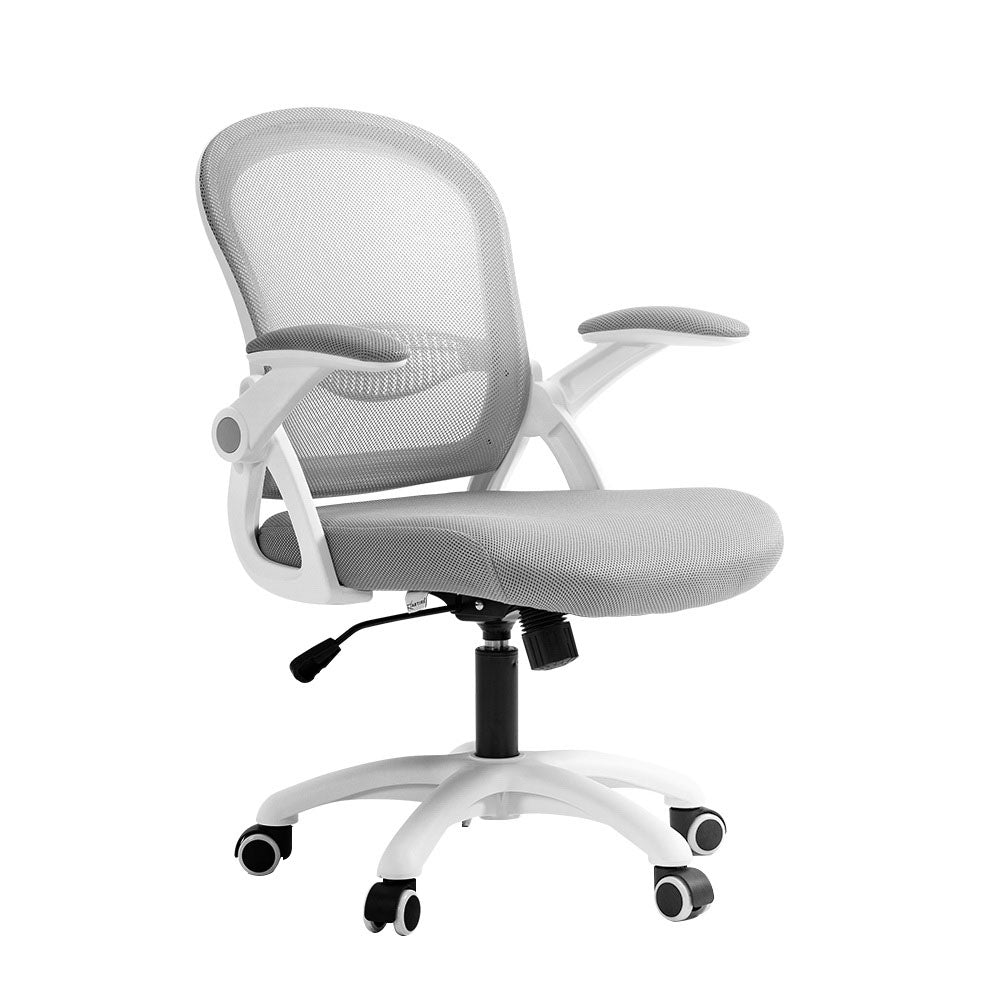 Artiss Mesh Office Chair Mid Back Grey - TRENDZ