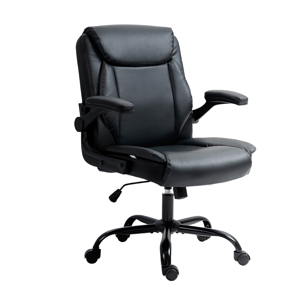 Artiss Executive Office Chair Mid Back Black - TRENDZ