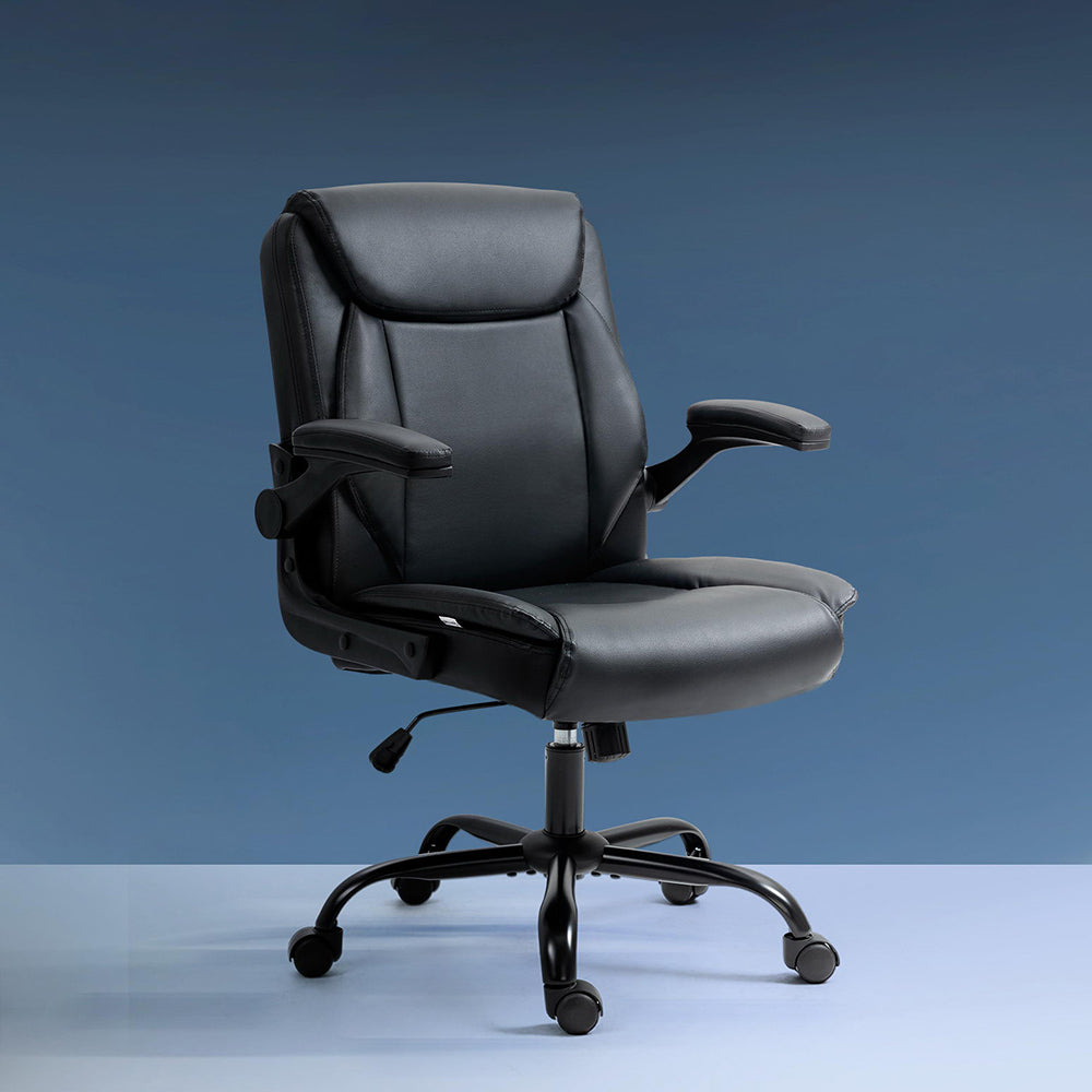 Artiss Executive Office Chair Mid Back Black - TRENDZ