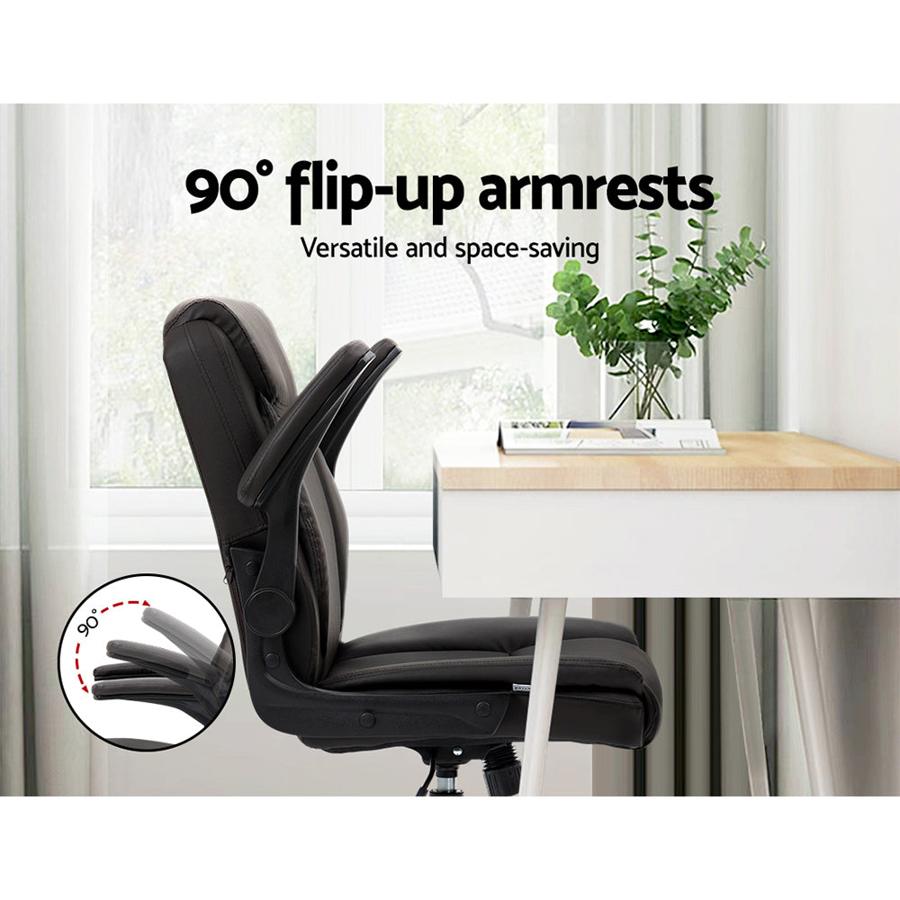 Artiss Executive Office Chair Mid Back Brwon - TRENDZ