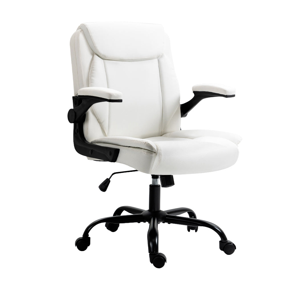 Artiss Executive Office Chair Mid Back White - TRENDZ