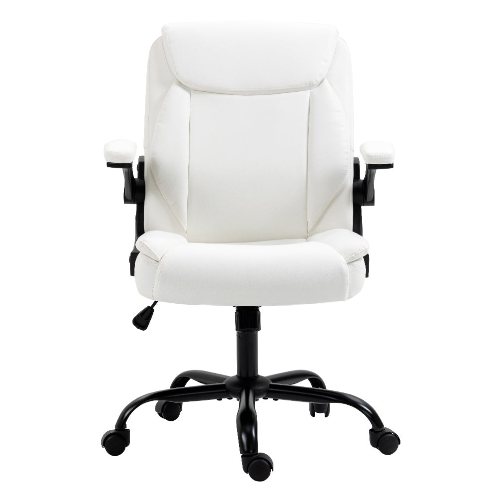 Artiss Executive Office Chair Mid Back White - TRENDZ