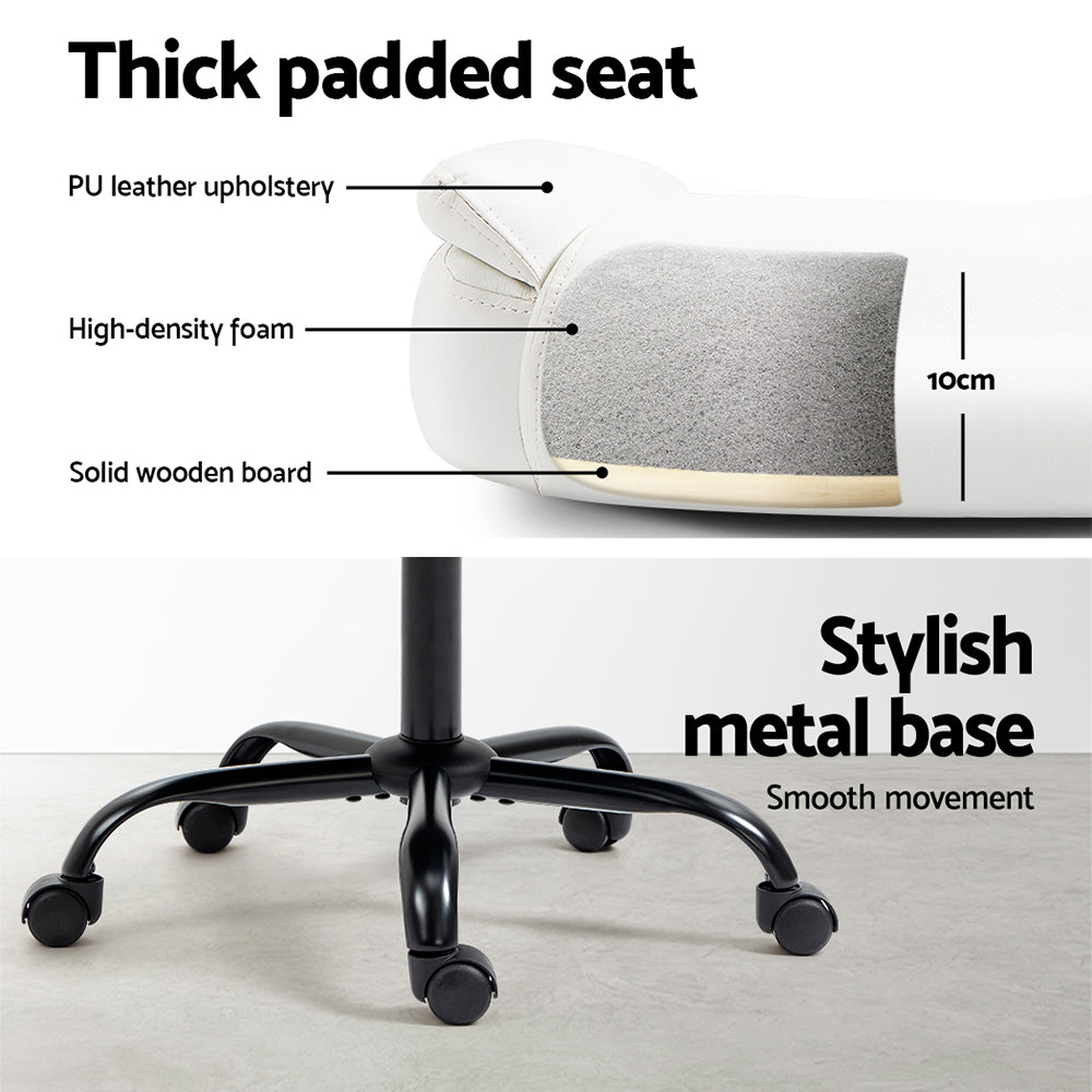 Artiss Executive Office Chair Mid Back White - TRENDZ