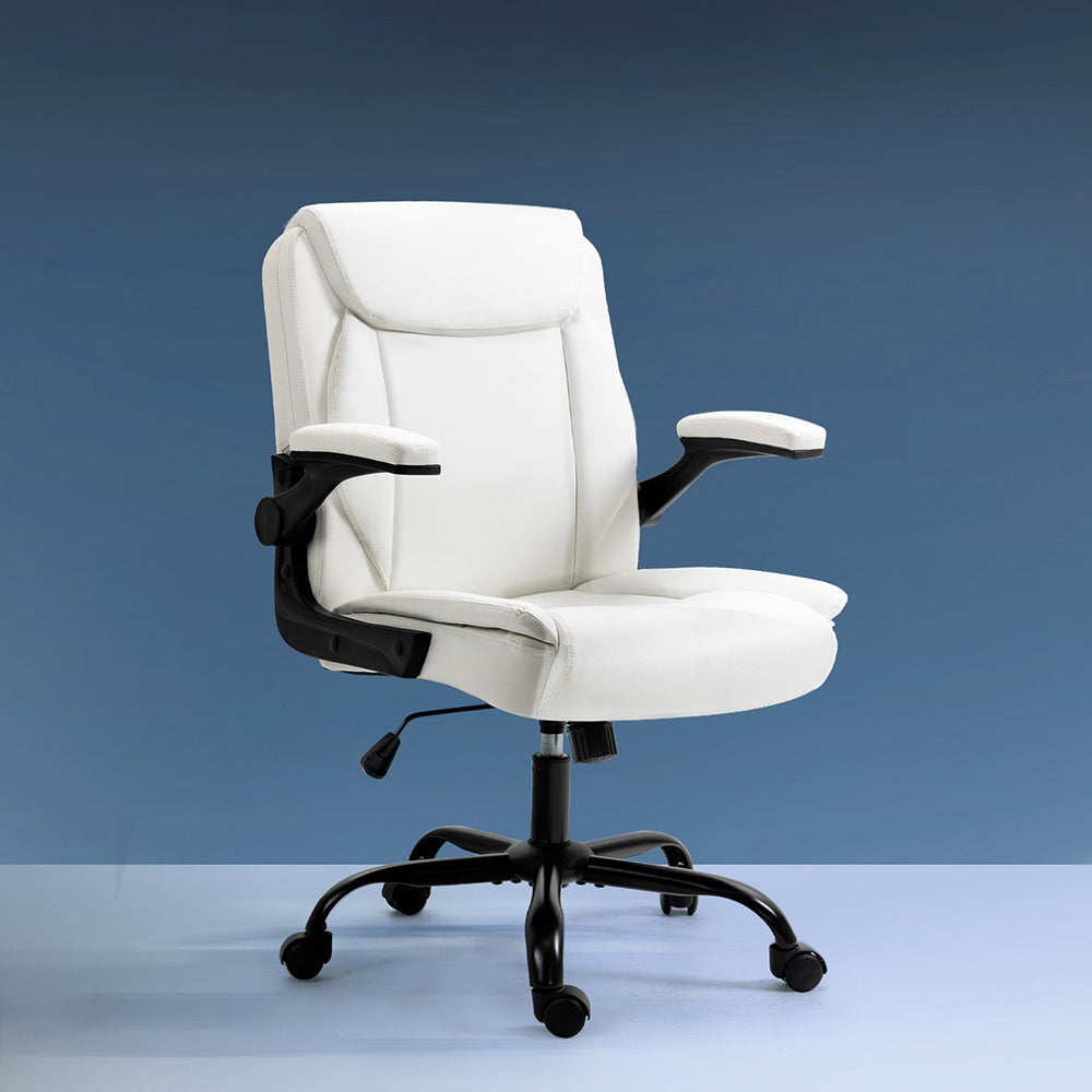 Artiss Executive Office Chair Mid Back White - TRENDZ