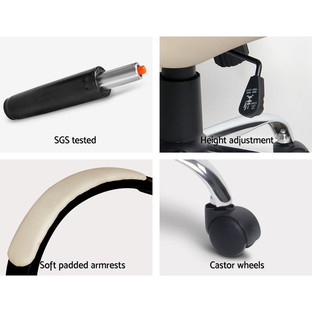 Artiss Executive Office Chair Leather Tilt Beige - TRENDZ