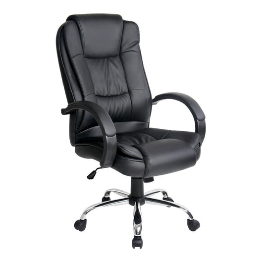 Artiss Executive Office Chair Leather Tilt Black - TRENDZ