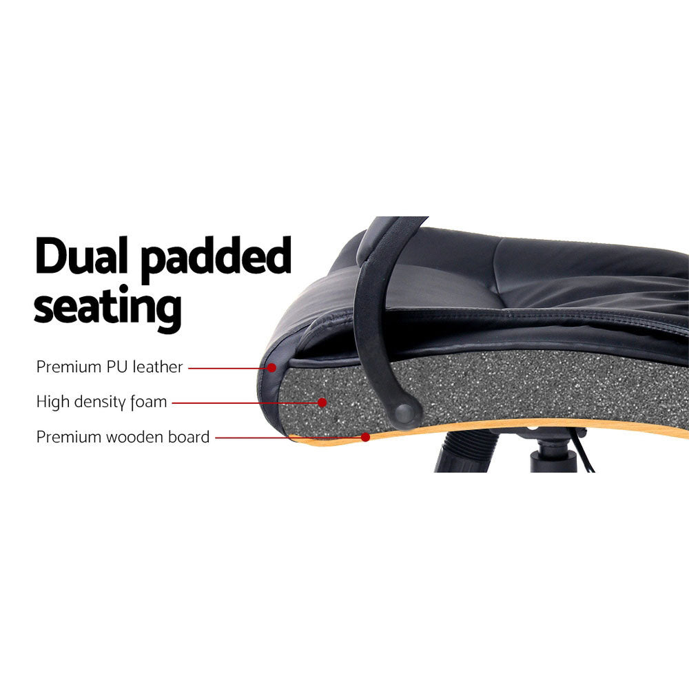 Artiss Executive Office Chair Leather Tilt Black - TRENDZ