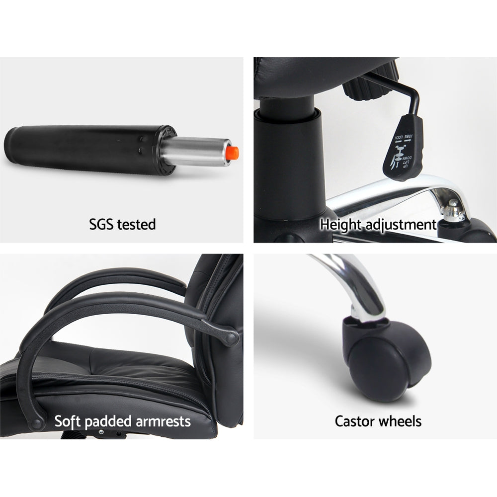 Artiss Executive Office Chair Leather Tilt Black - TRENDZ