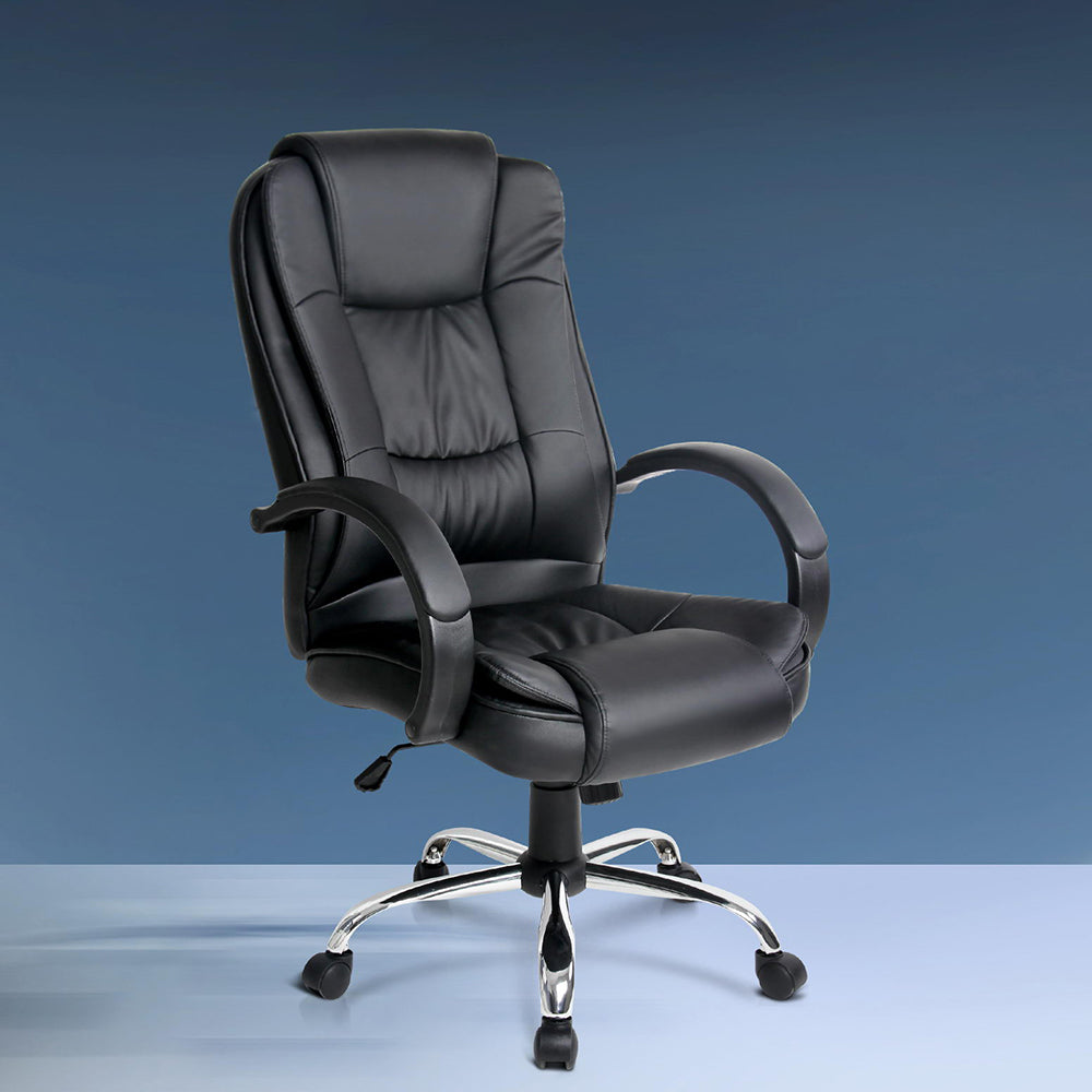 Artiss Executive Office Chair Leather Tilt Black - TRENDZ