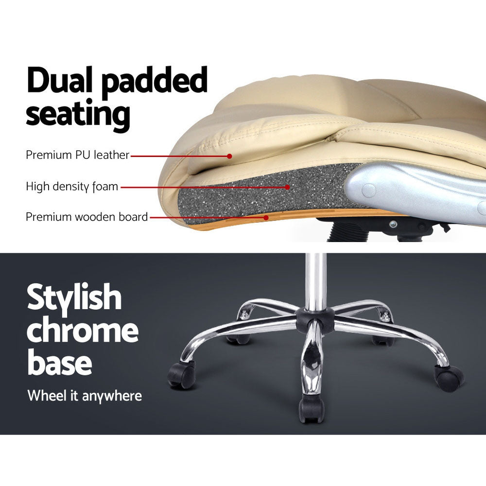 Artiss Executive Office Chair Leather Tilt Beige - TRENDZ