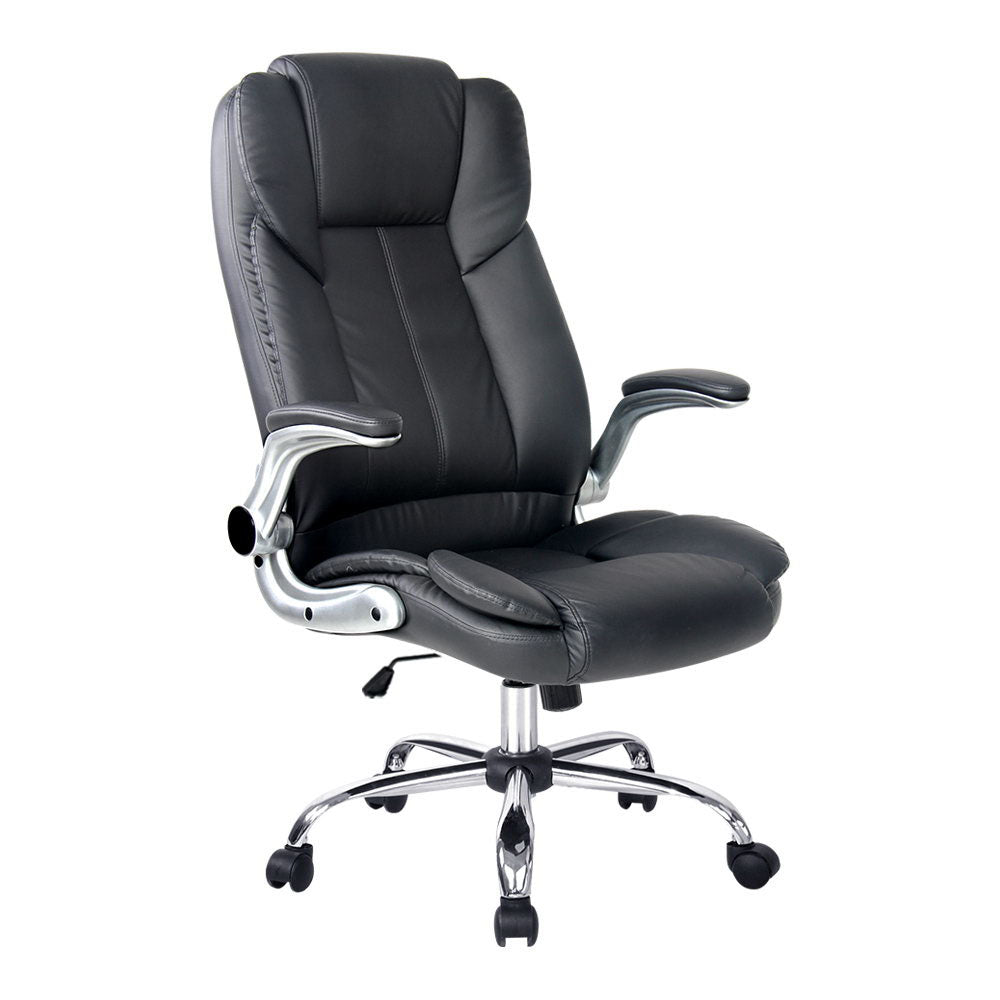Artiss Executive Office Chair Leather Tilt Black - TRENDZ