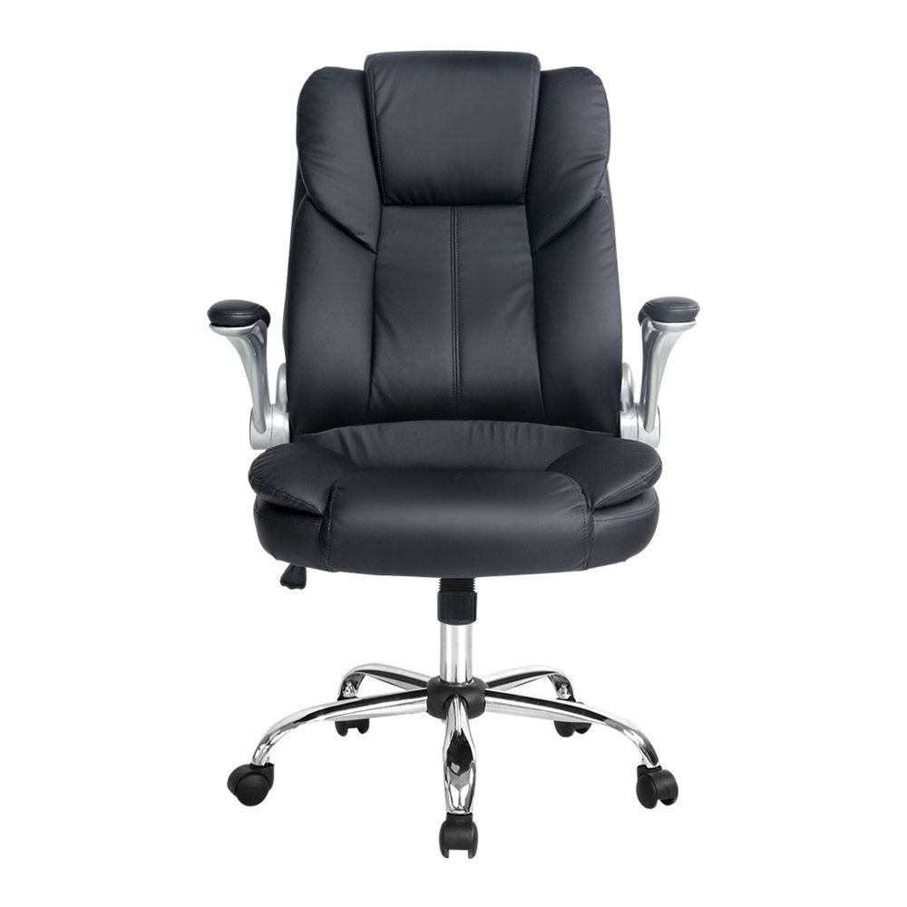 Artiss Executive Office Chair Leather Tilt Black - TRENDZ