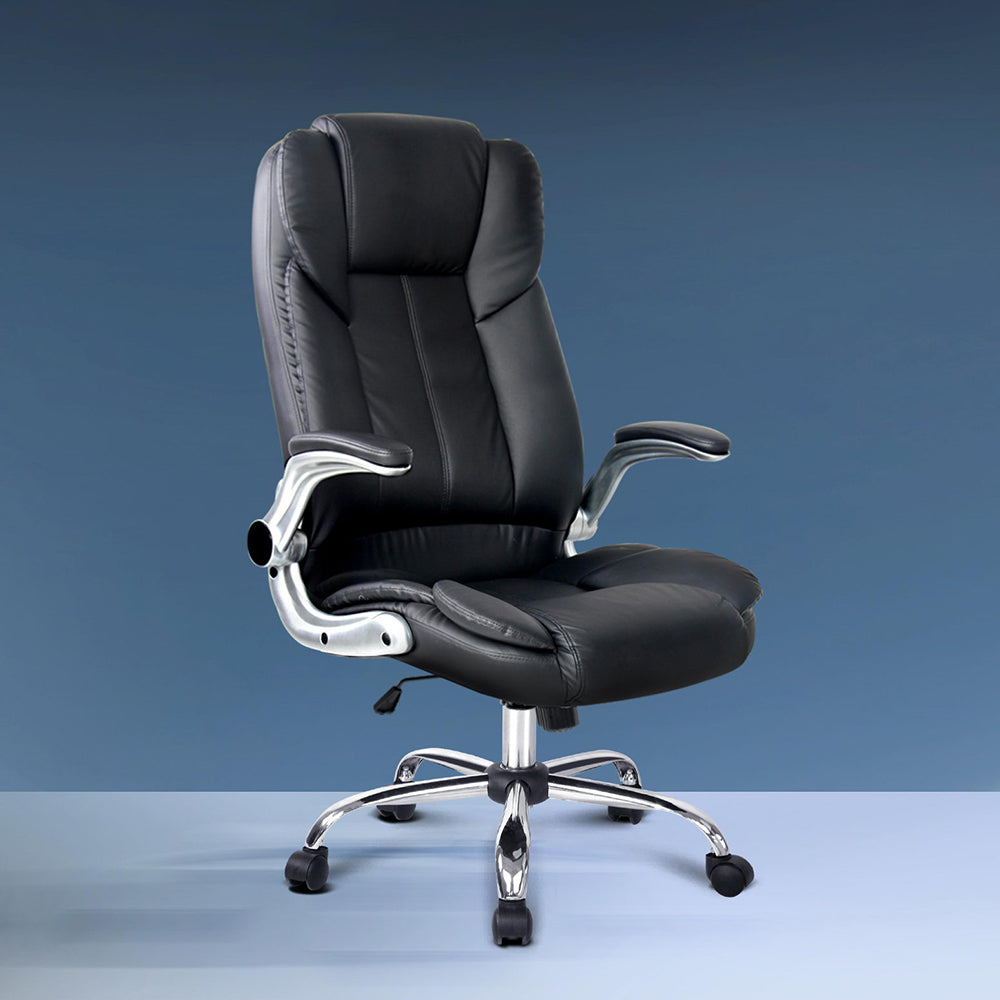 Artiss Executive Office Chair Leather Tilt Black - TRENDZ