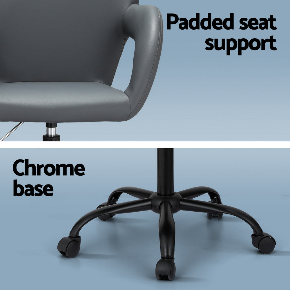 Artiss Office Chair Mid Back Grey - TRENDZ