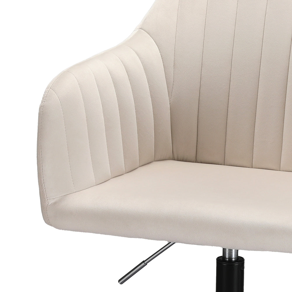 Artiss Office Chair Velvet Seat Cream - TRENDZ