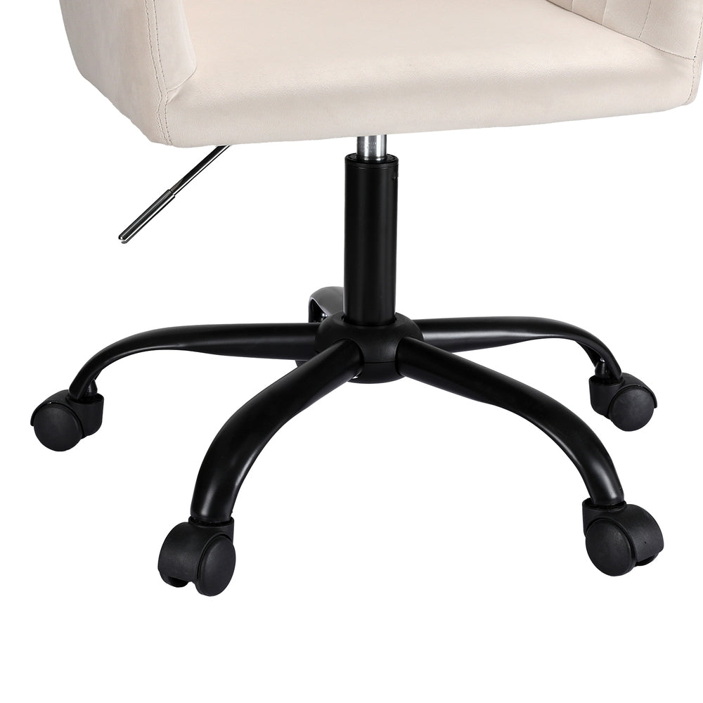 Artiss Office Chair Velvet Seat Cream - TRENDZ