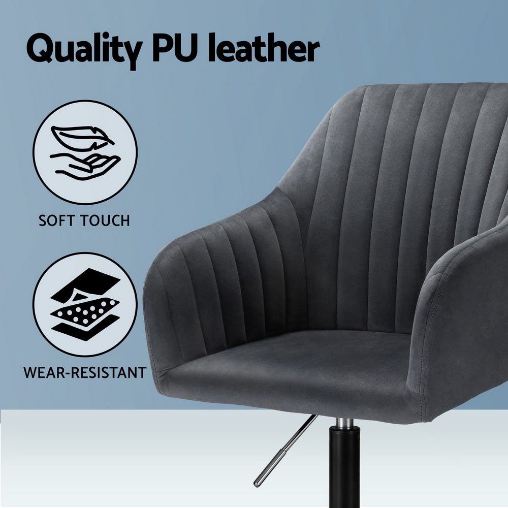 Artiss Office Chair Velvet Seat Dark Grey - TRENDZ