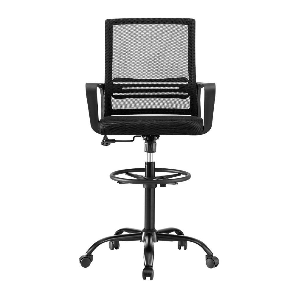 Artiss Office Chair Drafting Chairs Stool Computer Desk Studios Mesh Black - TRENDZ