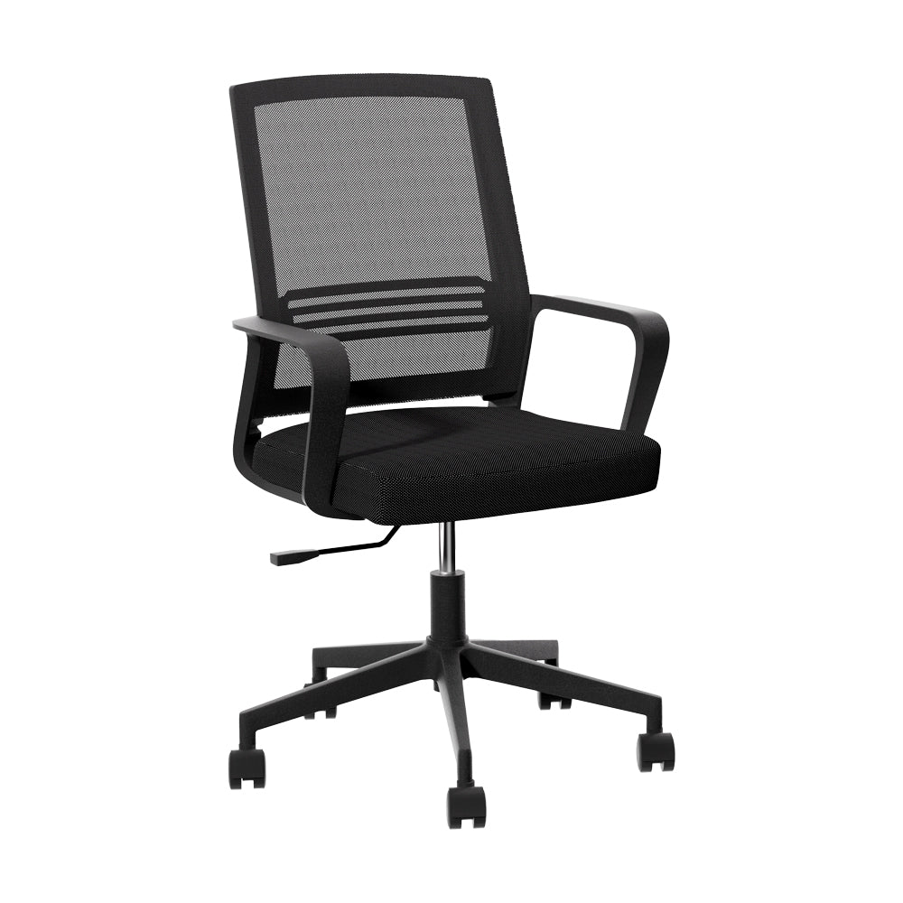 Artiss Mesh Office Chair Computer Gaming Desk Chairs Work Study Mid Back Black - TRENDZ